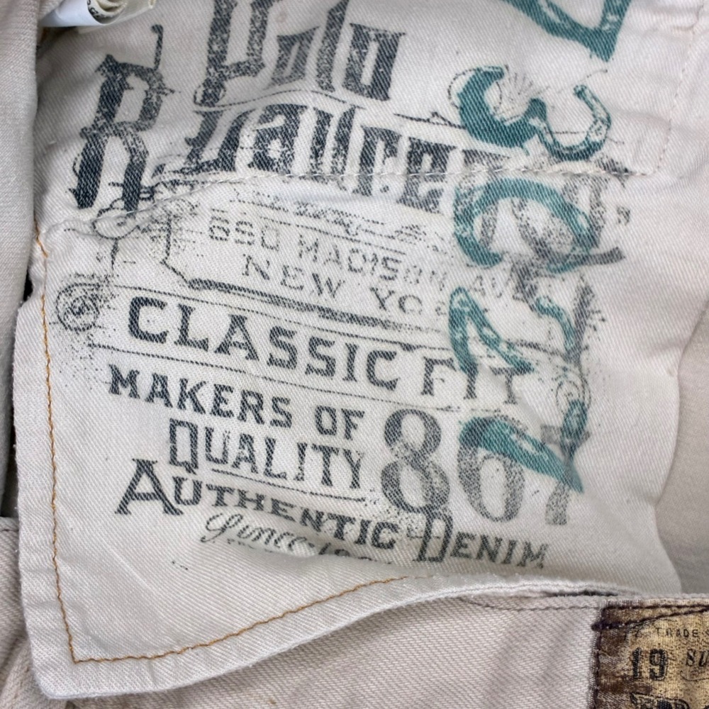 Polo Ralph Lauren Classic Fit Jeans Mens 35x29 Tan Khaki Cotton Denim Straight - Picture 5 of 12